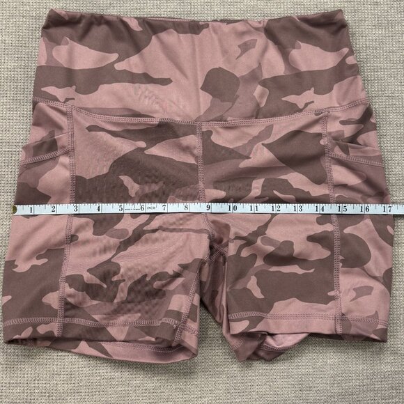 Yogalicious Lux Camo Print High-Waisted Biker Shorts Size Large Pink Athletic - Picture 8 of 11